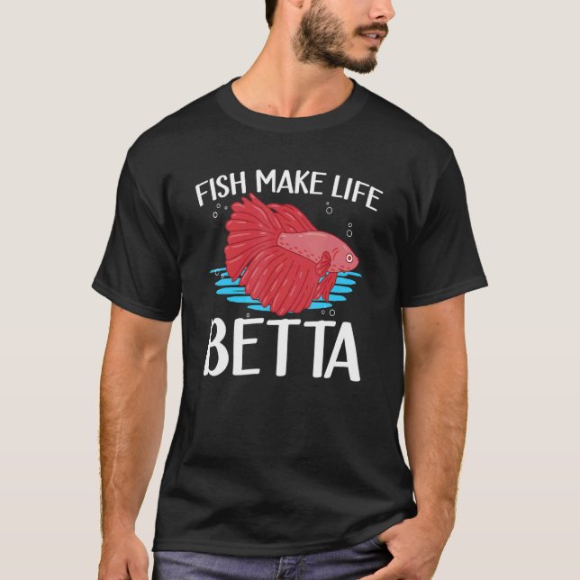 Fisk gör livet bättre siamesisk kampfisk 2 t shirt (Framsida)