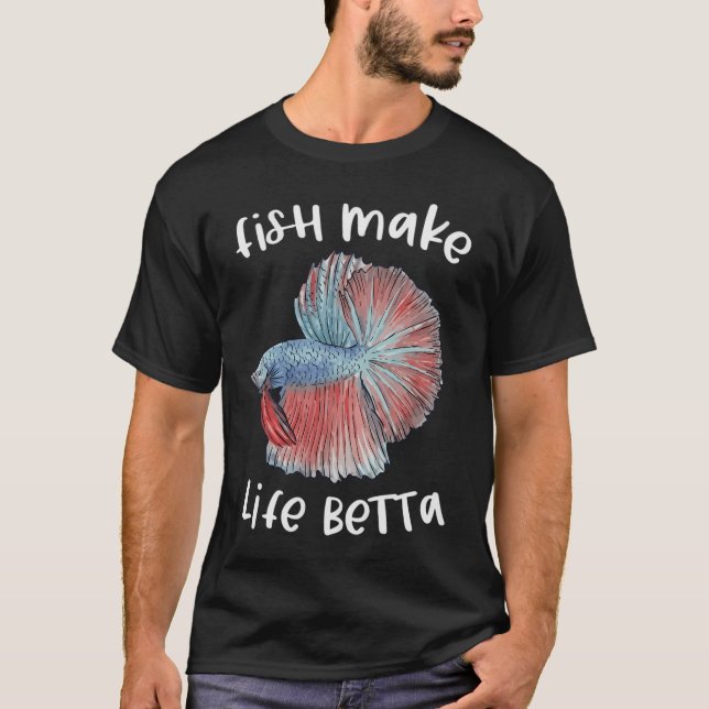 Fisk gör livet bättre - Söt siamesisk kampfisk  T Shirt (Framsida)