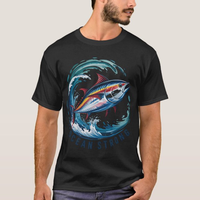 Fisk Grön Tetra T Shirt (Framsida)