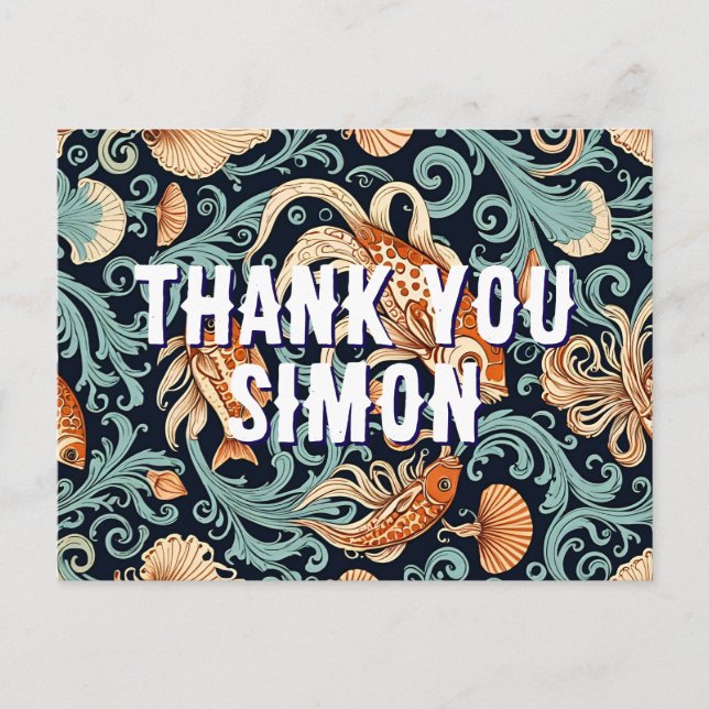 fisk guldfisk illustration tack Kort (Framsida)