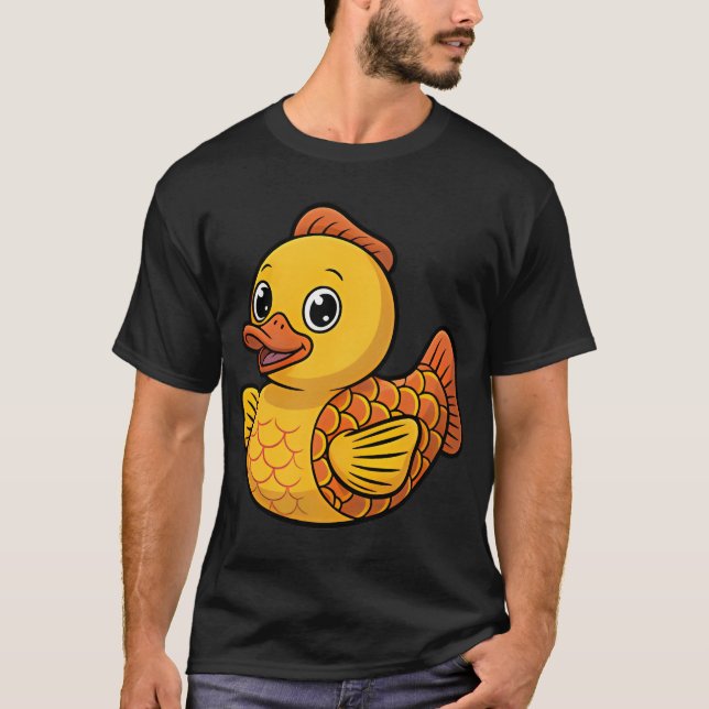 Fisk Gummi Anka Söt Hybrid Design T Shirt (Framsida)