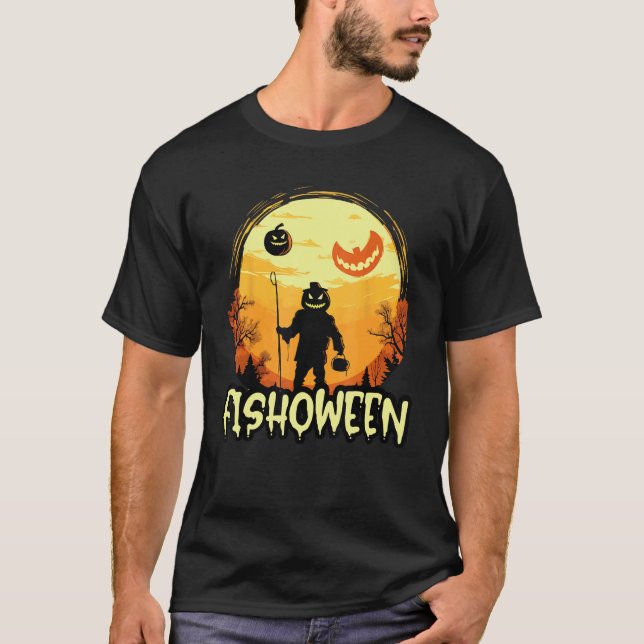 Fisk Halloween Kostym Fiskare Fiske Trick Or  T Shirt (Framsida)