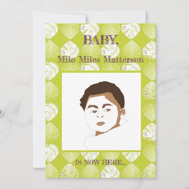 Fisk Head Löv New Kiwi White Birth Meddelande (Framsida)