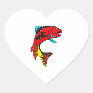 Fisk Hjärtformat Klistermärke