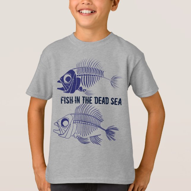 "Fisk i Döda havet" med fiskskelett Tröja (Framsida)