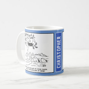 Fisk i ett bo. Tecknad för utveckling. Kaffemugg