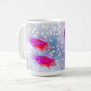 Fisk i ett ubbelhav som är Illustrerat Kaffemugg
