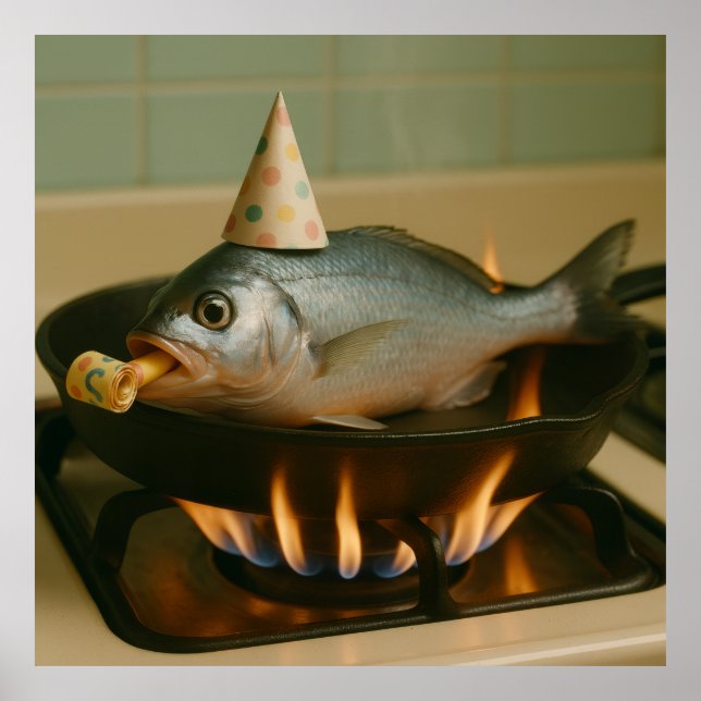 Fisk i färdighet med Party på Poster (Framsidan)