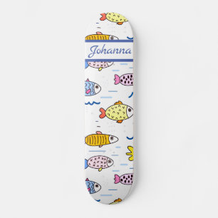 Fisk i färglös skola mini skateboard bräda 18,5 cm