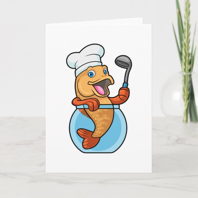 Fisk i glas när kock med soppsked kort (Framsida)