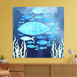 Fisk i havskrävande Kanvastryck