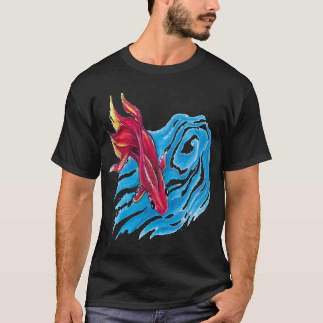 Fisk i havsvatten. t shirt (Framsida)