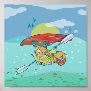 Fisk i kajak poster