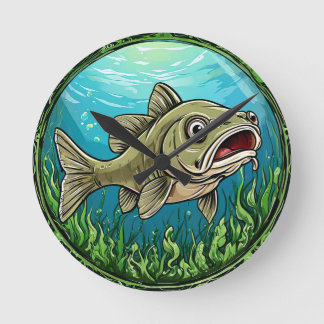 Fisk i undervattensscen rund klocka