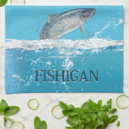 Fisk i Vatten i Michigan Kökshandduk