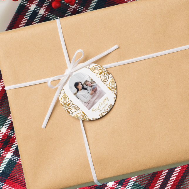 Fisk julfoto för botaniska Ram-arch Gåvor Etiketter (Skapare uppladdad)