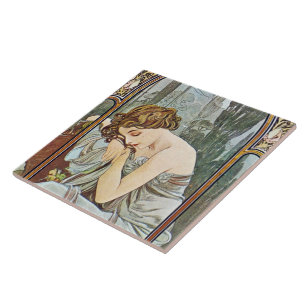 Fisk keramisk bricka i Art nouveau Dam Kakelplatta