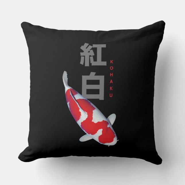 Fisk kohaku Koi Fish Pillow - Elegant Kudde (Framsida)