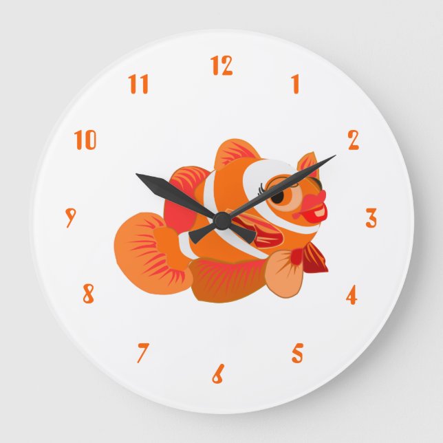 Fisk, liten Orange - Stor Klocka (Framsida)