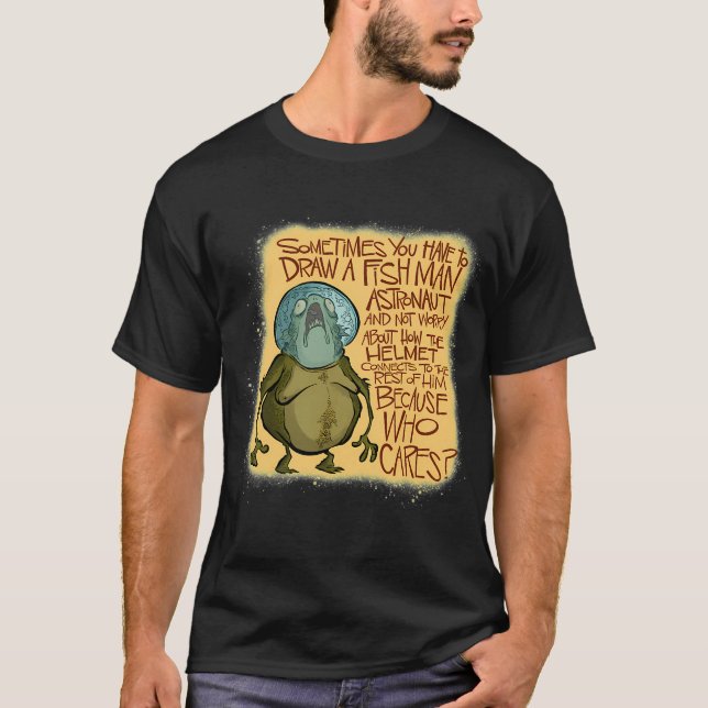 Fisk Man Astronaut T Shirt (Framsida)