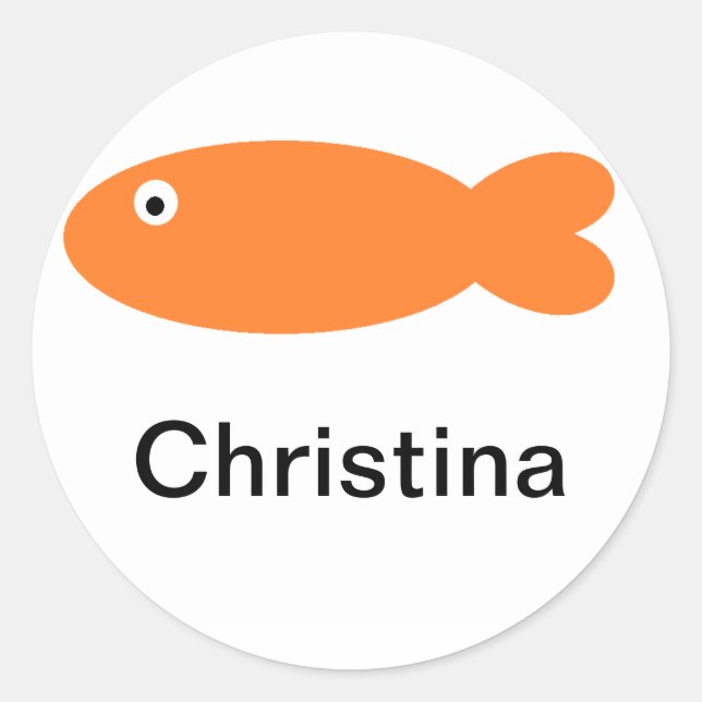 Fisk-märkning Runt Klistermärke (Framsida)