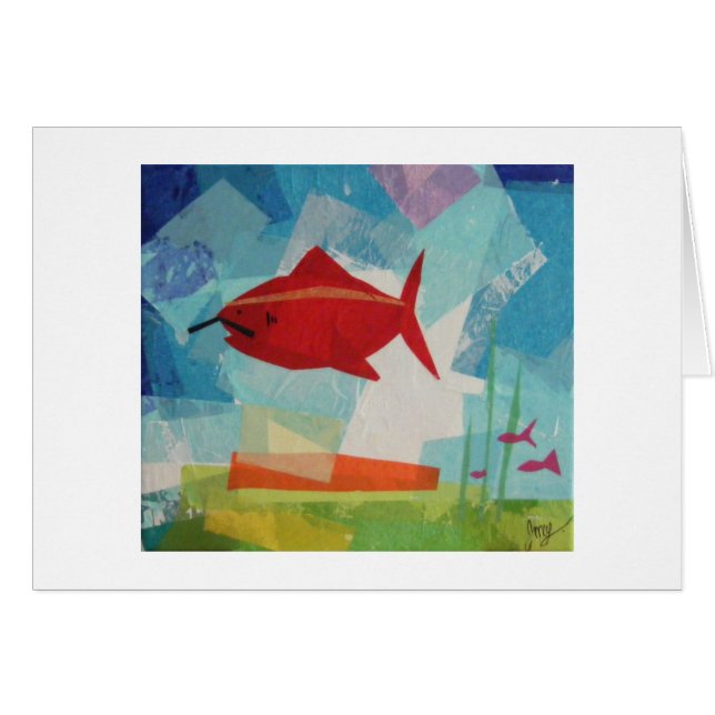 Fisk med en mustasch hälsningskort (Framsidan Horizontal)