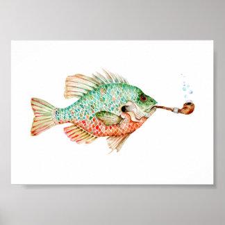 Fisk med ett rör poster