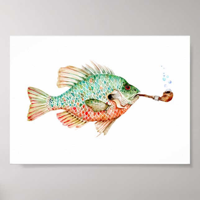 Fisk med ett rör poster (Framsidan)