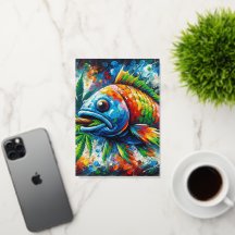 Fisk med färgad Abstrakt