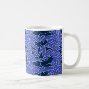 Fisk med fetstil Simning av havsabborre Kaffemugg