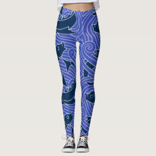 Fisk med fetstil Simning av havsabborre Leggings