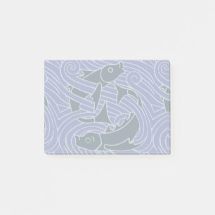 Fisk med fetstil Simning av havsabborre Post-it Block