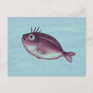 Fisk med Finare Eyelash Digital Art Vykort