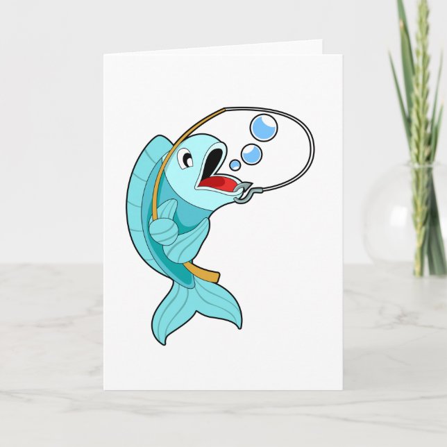Fisk med fiskstav kort (Framsida)