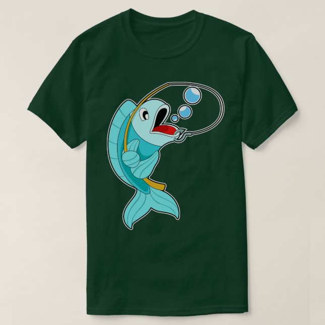 Fisk med fiskstav t shirt (Design framsida)
