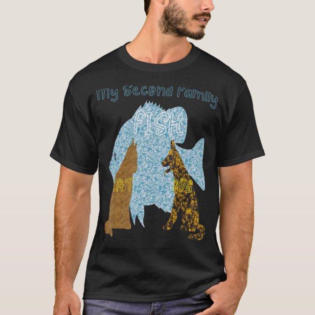 Fisk med Hund och katt T Shirt (Framsida)