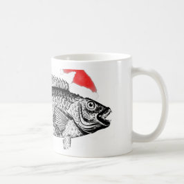 Fisk med Santa HAt Kaffemugg