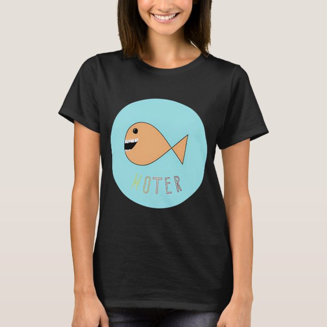Fisk med tänder t shirt (Framsida)