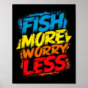 Fisk mer bekymmersam mindre funn, ljus, färgstark poster