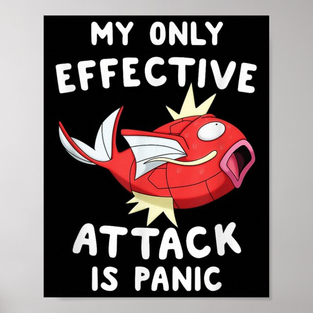 Fisk Mitt Enda Effektiva Attack Är Panik Rolig Fis Poster (Framsidan)