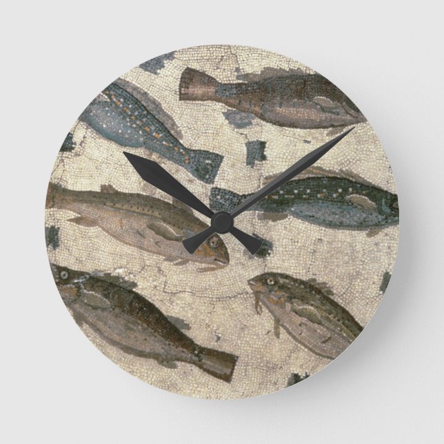 Fisk (mosaik) rund klocka (Framsida)