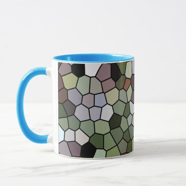 Fisk mosaik Tile Prated Coffee Mugg (Vänster)