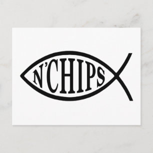 Fisk N' Chips Fisk Vykort