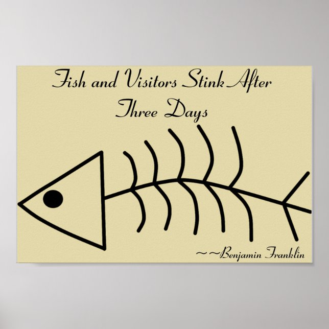 Fisk och besökare börjar efter tre dagars utskrift poster (Framsidan)