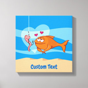 Fisk och bete i Kanvastrycket Kärlek Canvastryck