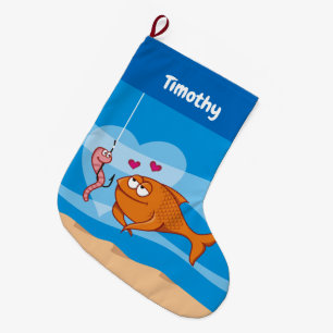 Fisk och bete i Kärlek-julbeståndet Stor Julstrumpa