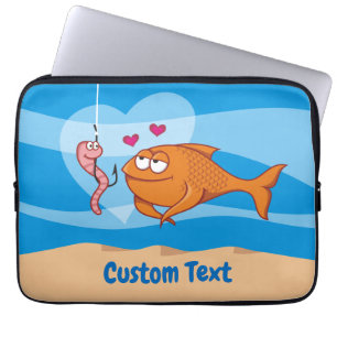 Fisk och bete i Kärlek Laptop sleeve