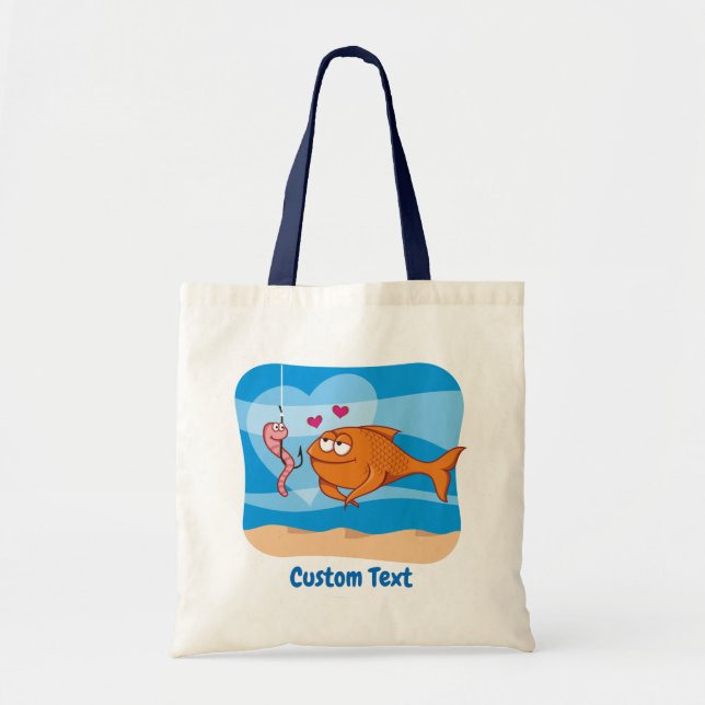 Fisk och bete i Kärlek Tote Bag Tygkasse (Framsidan)