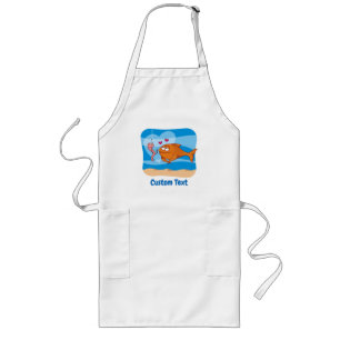 Fisk och bete i Kärlek Vuxen Apron Långt Förkläde