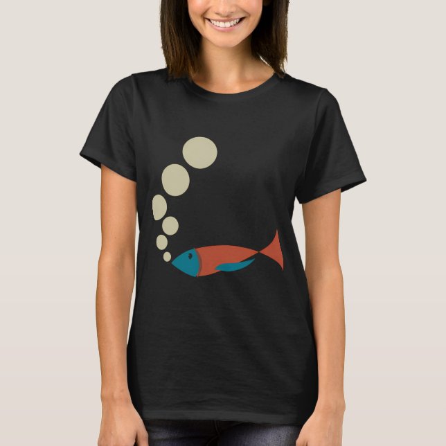 fisk och bubblor t shirt (Framsida)